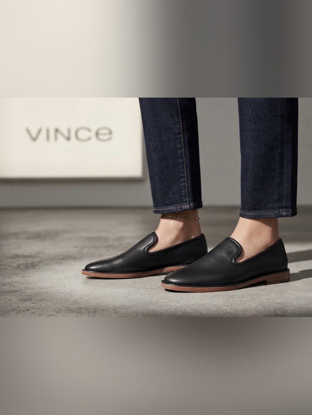Authentic Vince soft black leather designer loafers sz 8.5 Euro 39.5